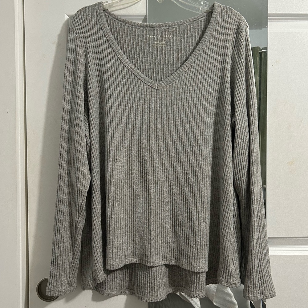 Ribbed American Eagle Long Sleeve
